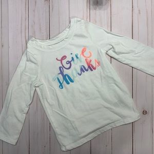 Cat & Jack White Graphic Gratitude t-shirt 18 months Give Thanks Thankful
